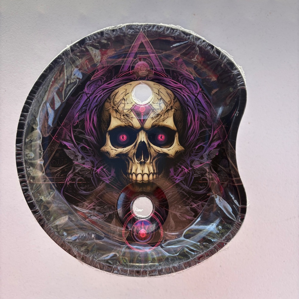 G-PIN Rolling Console Dark Skull Tobacco Tray Kit with Cone Maker and Stand